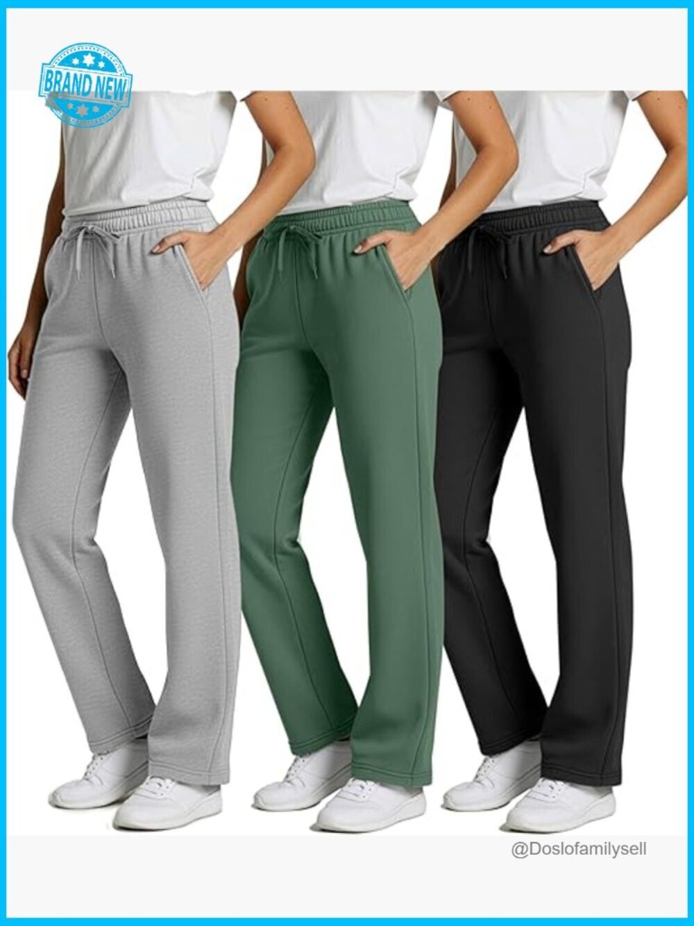 3 Pack Relaxed Fit Fleece Open Bottom Sweatpants Casual Athleisure Plus